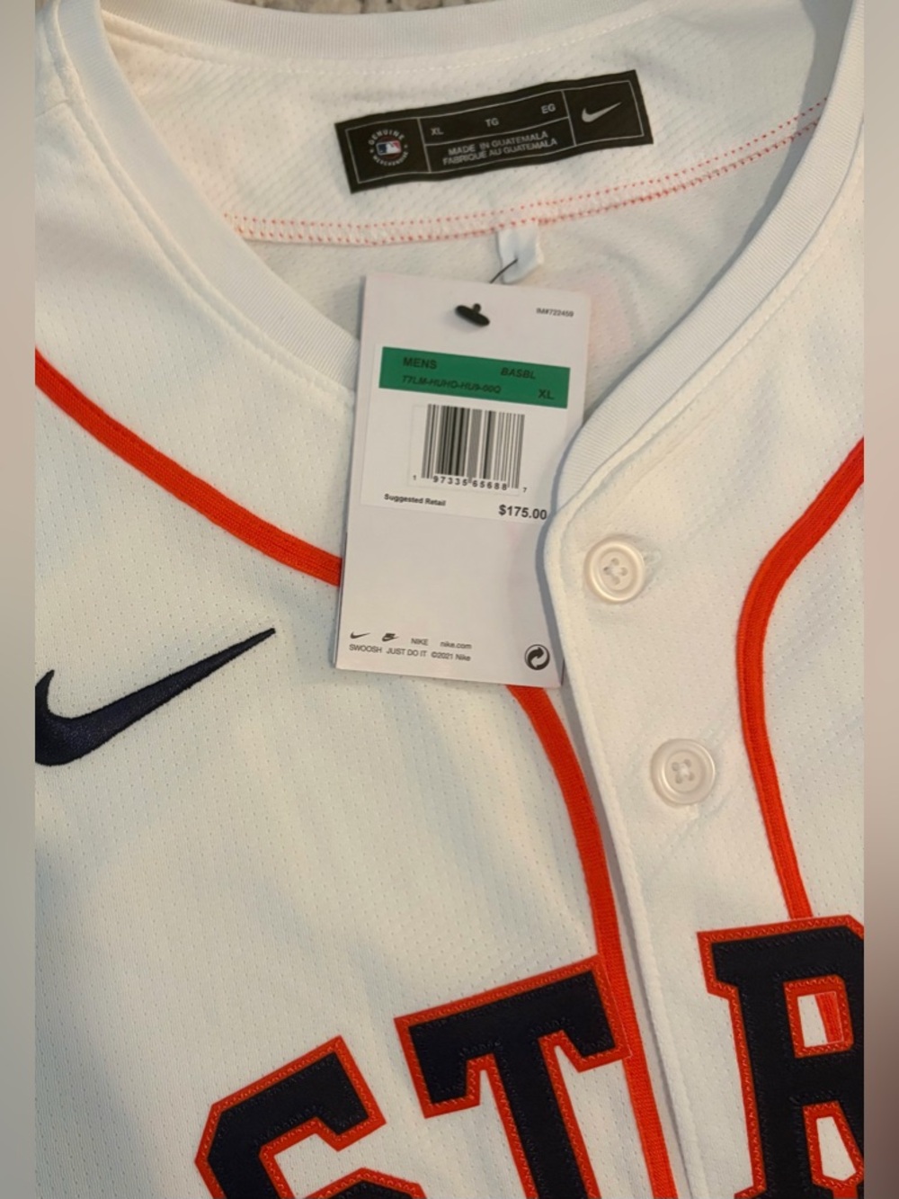 Nike Authentic Houston Astros Jeremy Peña #3 MLB White Jersey Men’s Size: XL - Picture 3 of 8